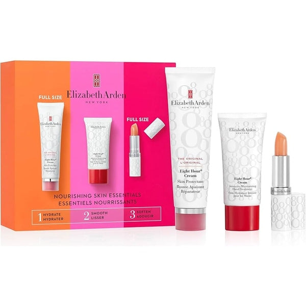 Elizabeth Arden Eight Hour Nourishing Skin Essentials Gift Set 50ml Cream Skin Protectant + 30ml Cream Intensive Moisturizing Hand Treatment + 3.7g Cream Lip Protectant Stick SPF15