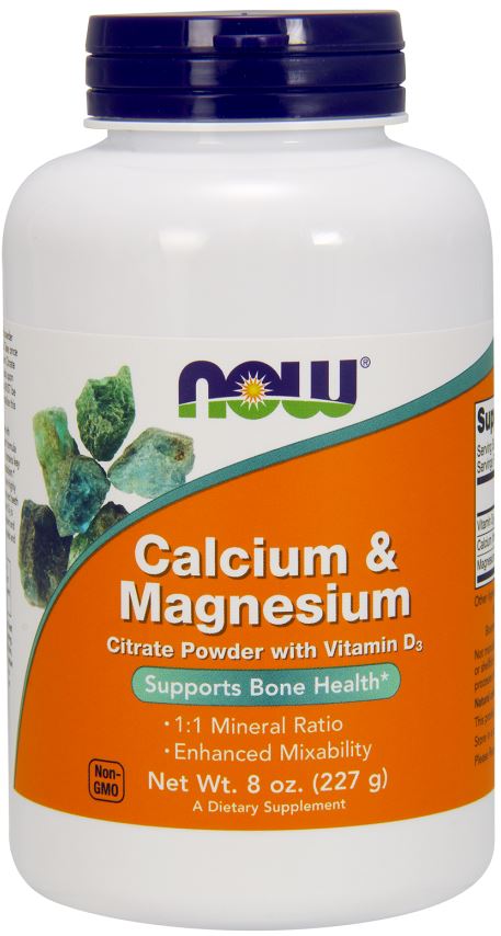 Calcium & Magnesium, Citrat-Pulver mit Vitamin D3 – 227g