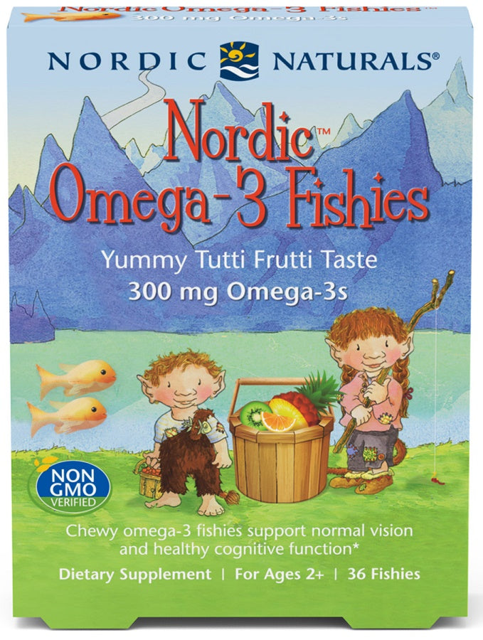 Nordic Omega-3 Fishies, 300mg leckerer Tutti-Frutti-Geschmack – 36 Fischchen