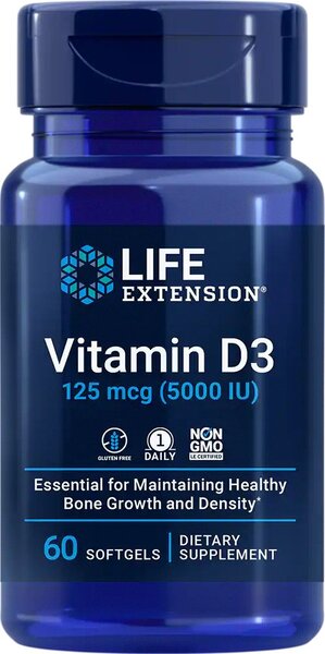 Vitamin D3, 5000 IE - 60 Weichkapseln
