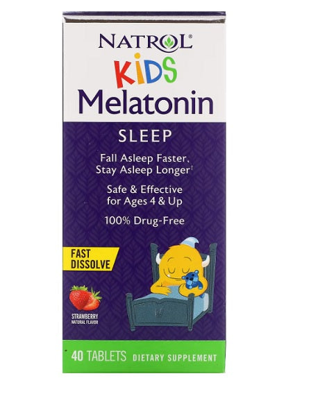 Kinder Melatonin, Erdbeere - 40 Tabletten