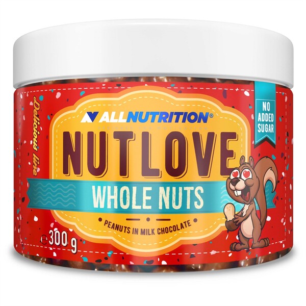 Nutlove Ganze Nüsse, Erdnüsse in Milchschokolade - 300g