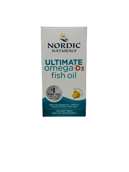 Ultimate Omega-D3 Fischöl, 1280mg Zitrone – 120 Weichkapseln