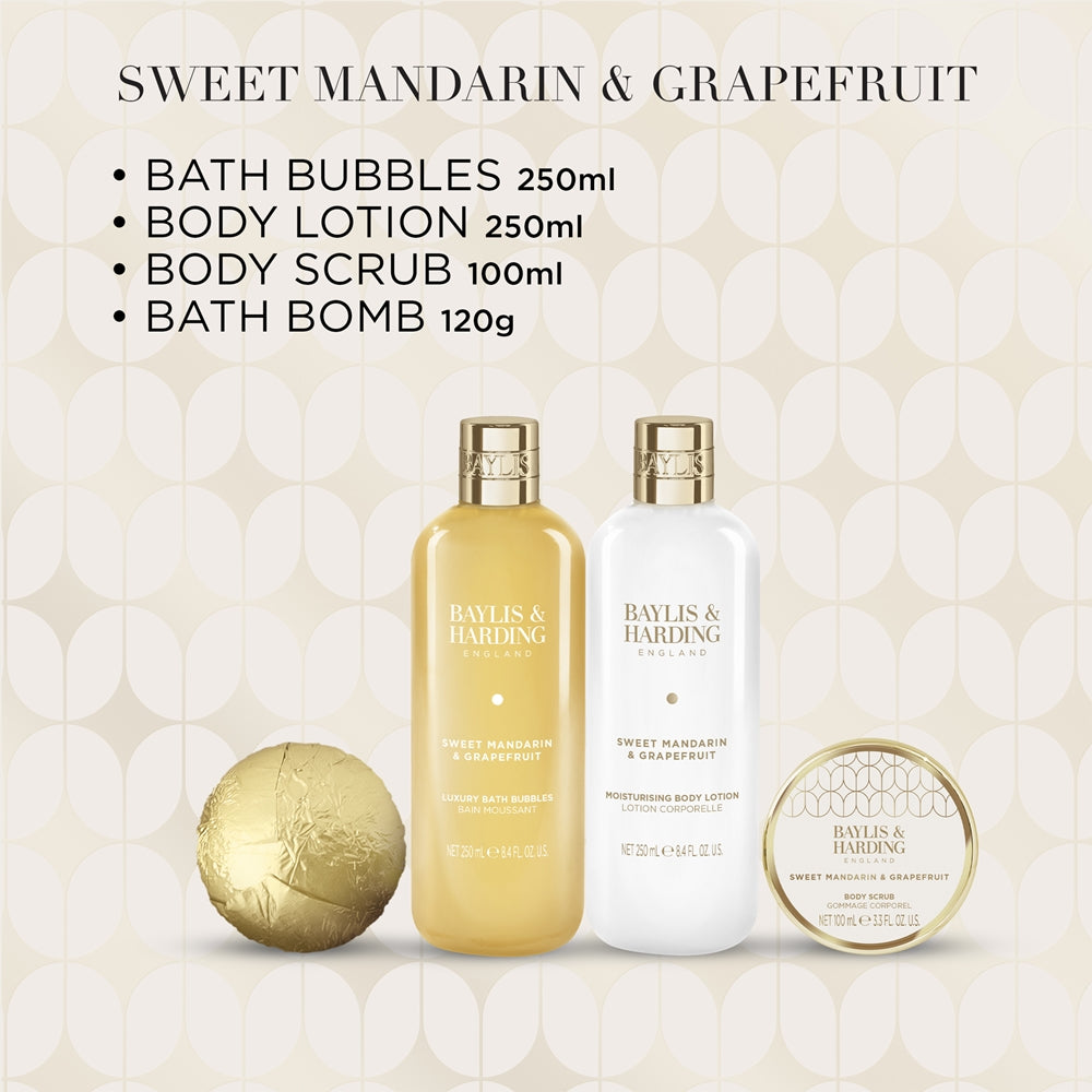 Baylis & Harding Signature Sweet Mandarin & Grapefruit 4 x Bath Bomb 125g