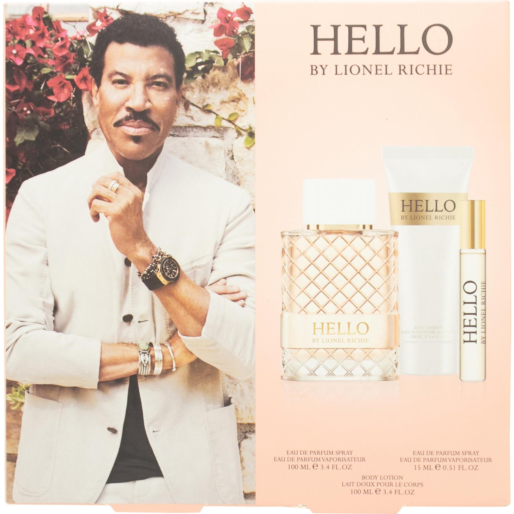 Lionel Richie Hello Women Gift Set- 100ml EDP + 100ml Shower Gel + 15ml Travel Size
