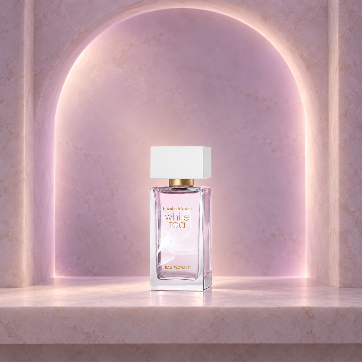 Elizabeth Arden White Tea Eau Florale Eau de Toilette 50ml bottle in a twilight alabaster niche