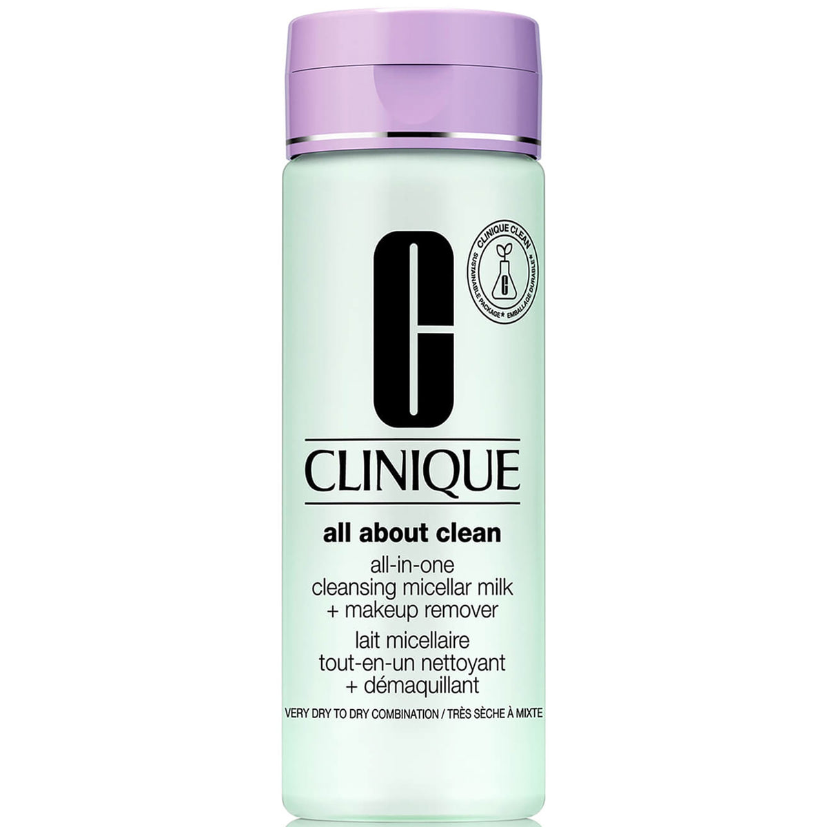Clinique All About Clean All-In-One Cleansing Micellar Milk + Makeup Remover 200ml - Very Dry To Dry Combination Skin