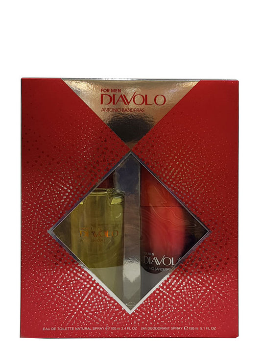 Antonio Banderas Diavolo For Men Gift Set 100ml EDT + 150ml Deodorant Spray