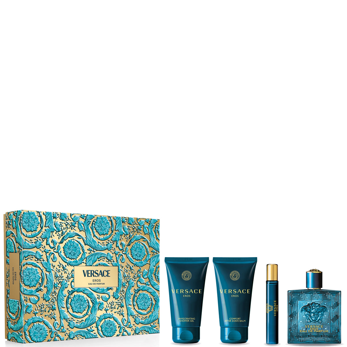 Versace Eros Gift Set 100ml EDP + 5ml EDP + 150ml Bath and Shower Gel
