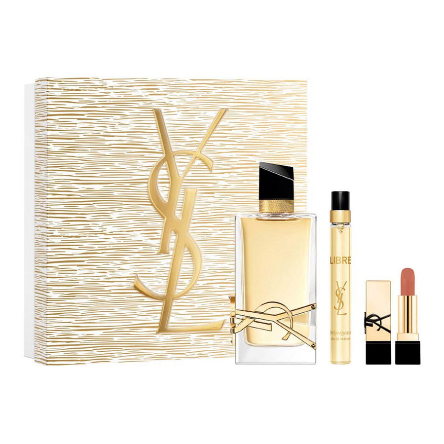 Yves Saint Laurent Libre Gift Set 90ml EDP + 10ml EDP + 3.2g Loveshine Lipstick - 44 Nude Lavalière