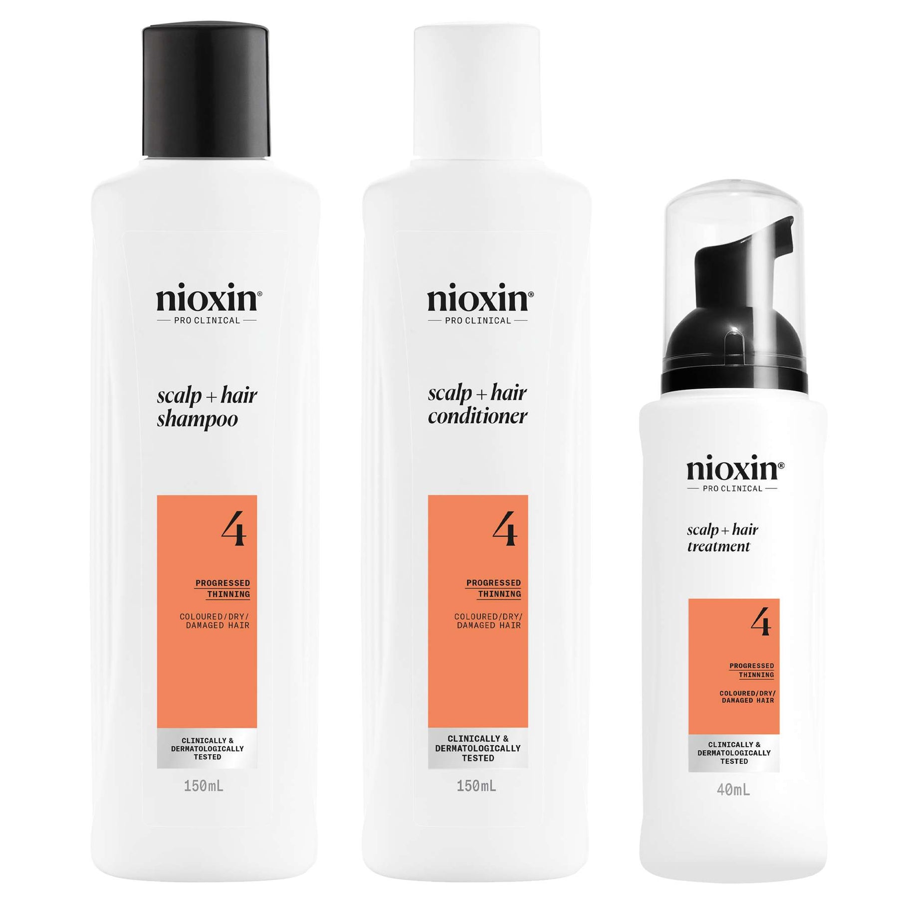 Nioxin Scalp + Hair Thickening System 4 for Coloured, Dry and Damaged Hair with Progressed Thinning