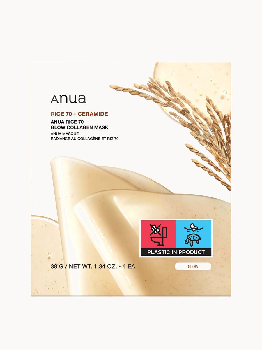 P-Eleven Anua Rice 70 + Ceramide Glow Collagen Mask 38g (1 Mask)
