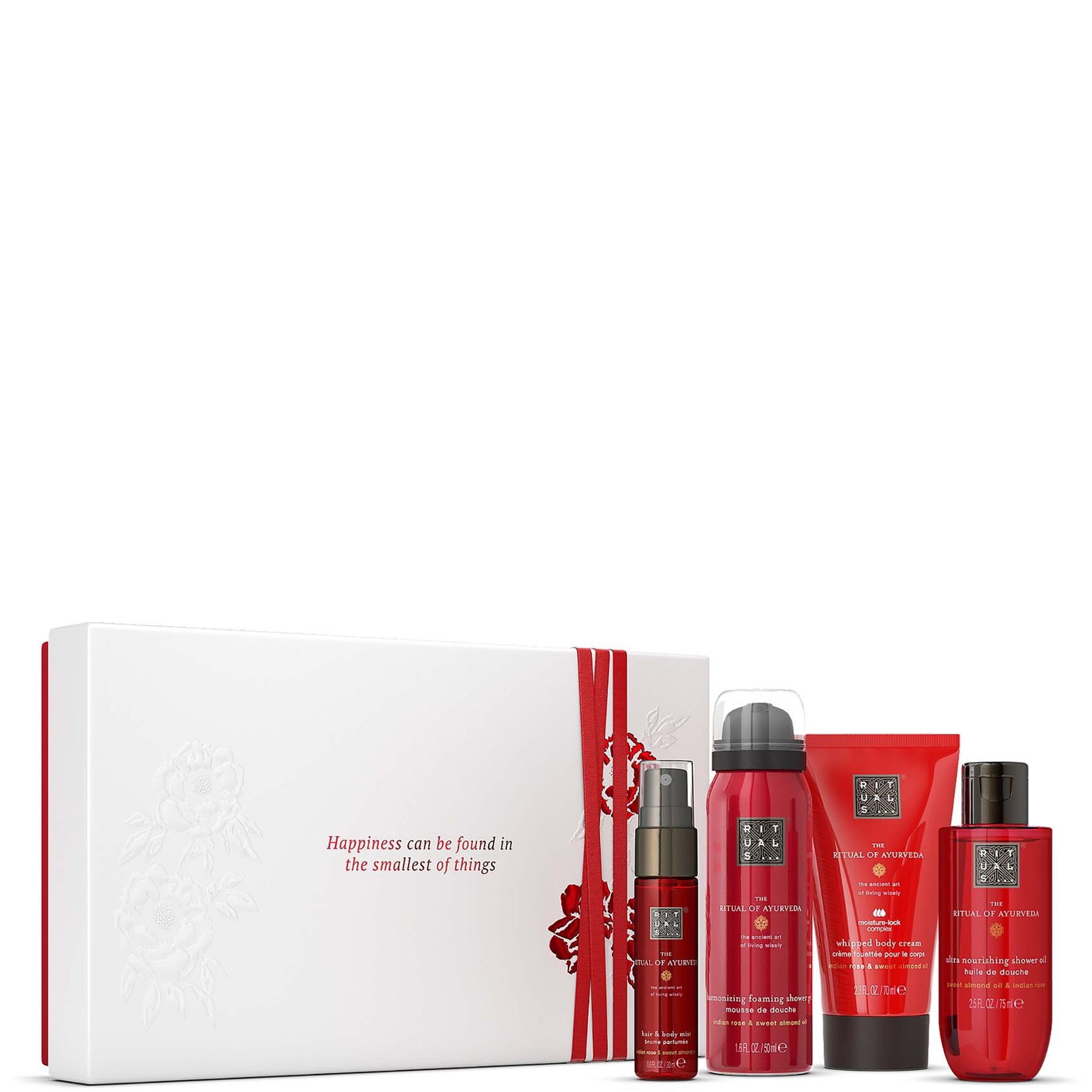 Rituals The Ritual of Ayurveda Rebalancing Gift Set 50ml Foaming Shower Gel + 70ml Shampoo + 70ml Conditioner + 30ml Dry Oil for Body & Hair