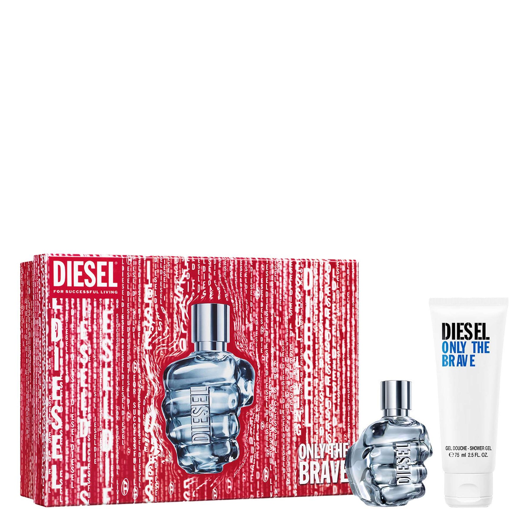 Diesel Only The Brave Gift Set 125ml EDT + 2 x 75ml Shower Gel