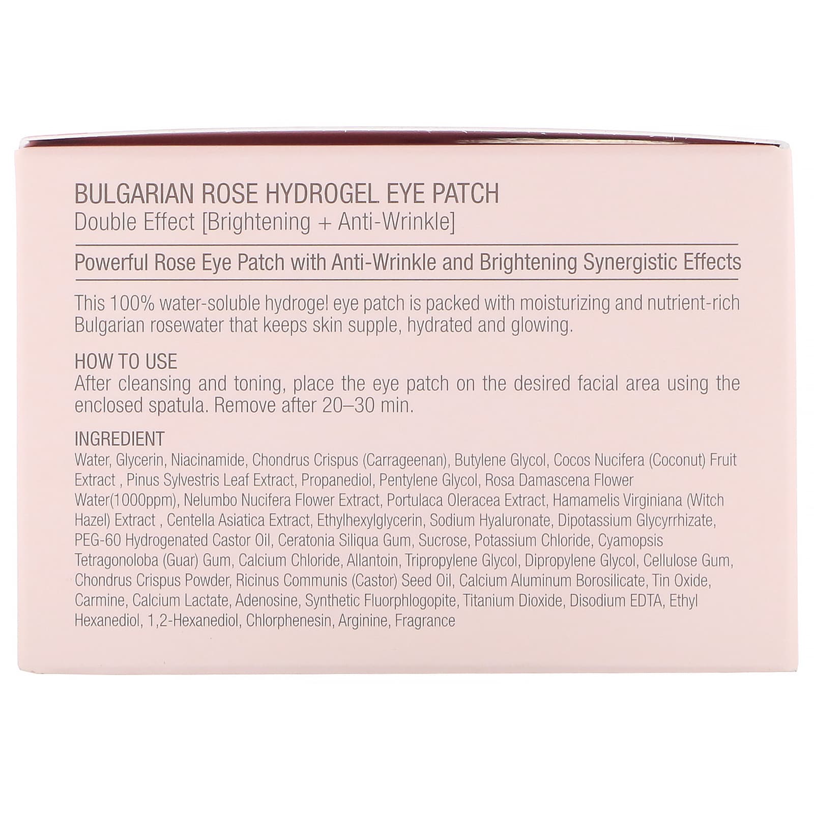 Heimish Bulgarisches Rosenwasser Hydrogel Augenpads - 60 Stück
