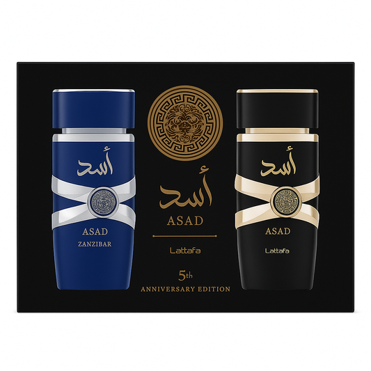 Lattafa Perfumes Asad Gift Set 100ml EDP + 200ml Perfume Spray + 300ml Air Freshener
