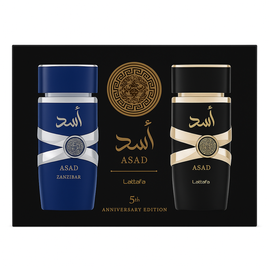 Lattafa Perfumes Asad Gift Set 100ml EDP + 200ml Perfume Spray + 300ml Air Freshener
