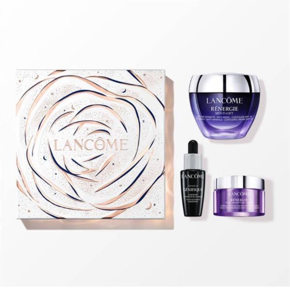 Lancôme Rénergie Multi-Lift Gift Set 15ml Night Cream + 5ml Eye Cream + 100ml Rose Scrub + Hypnose Mascara Noir