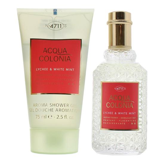 Mäurer & Wirtz 4711 Acqua Colonia Lychee & White Mint Gift Set 50ml EDC + 75ml Shower Gel