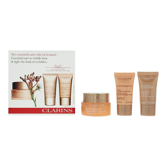 Clarins Extra Firming Gift Set 50ml Day Cream + 15ml Night Cream + 7ml Total Eye Lift + Pouch