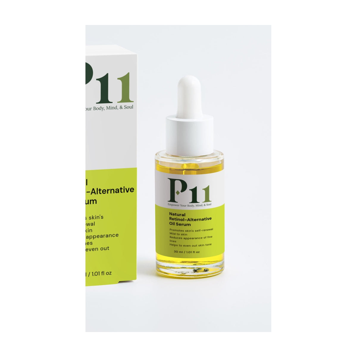 P-11 Natural Retinol-Alternative Oil Serum | Bakuchiol Anti-Ageing Serum UK | P-Eleven policy-safe marketplace image