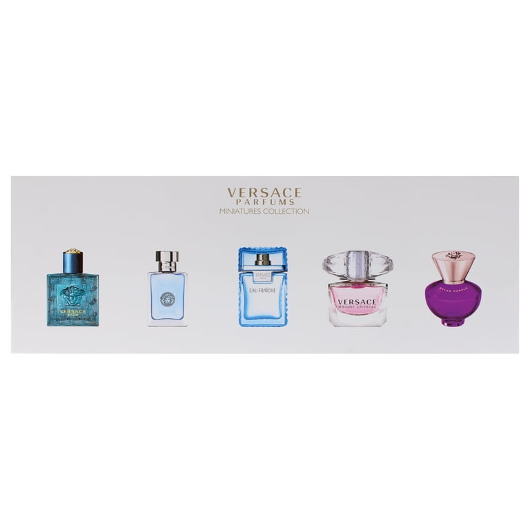 Versace Mini Set Gift Set 5ml Dylan Purple EDP + 5ml Bright Crystal EDT + 5ml Eau Fraiche EDT + 5ml Pour Homme EDT + 5ml Eros EDT