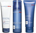 Clarins Men Gift Set: Super Moisture Gel 50ml + Deodorant Roll On 50ml + Shampoo and Shower Gel 30ml + Active Face Wash 30ml