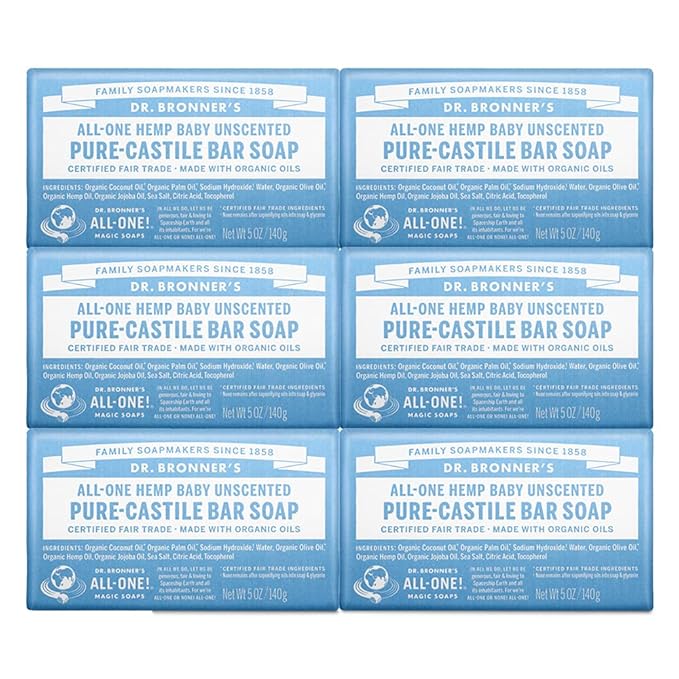 Dr. Bronner's All-One Baby-Mild Pure-Castile Bar Soap 140g