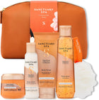 Clarins Body Care Set: Rich Body Lotion 200ml + Hand and Nail Treatment Cream 30ml + Body Scrub 30ml