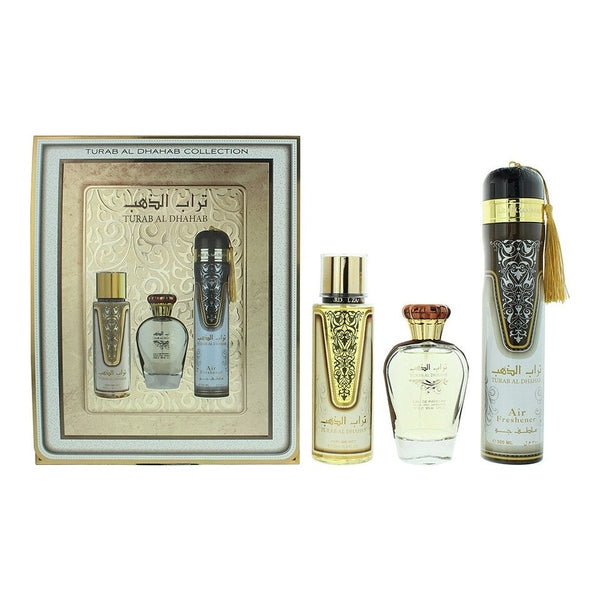 Ard Al Zaafaran Turab Al Dhahab Gift Set 100ml EDP + 250ml Body Mist + 300ml Air Freshener