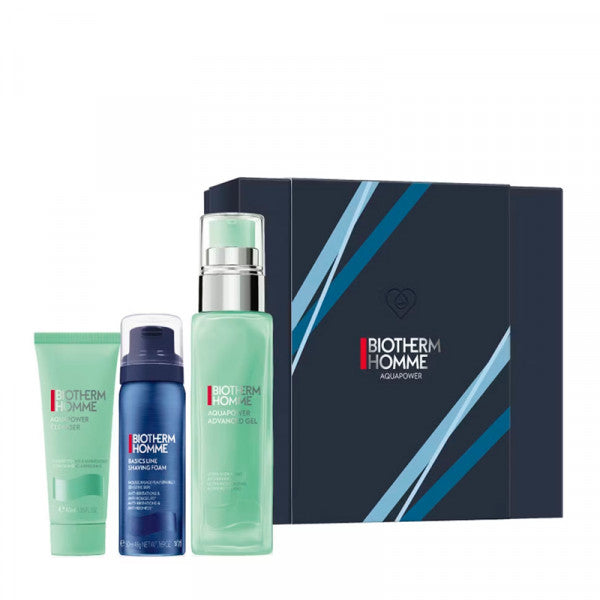 Biotherm Men Aquapower Routine Pouch Set Cleanser 40ml + Shower Gel 40ml + Shaving Foam 50ml +  Deodorant Roll-on 75ml + Advanced Gel 20ml