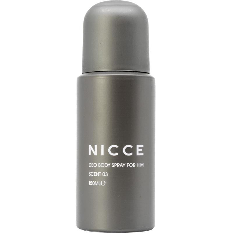 Nicce Deo Body Spray Gift Set 3 x 150ml Original 01 + Fresh 02 + Intense 03