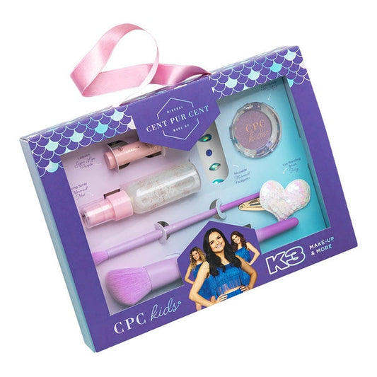 Cent Pur Cent CPC Kids K3 Marthe Make-Up Gift Set 6 Pieces (This gift set contains: Lip Stick Eyeshadow Face Diamonds Setting Spray Hair Clip 2x Makeup Brush)