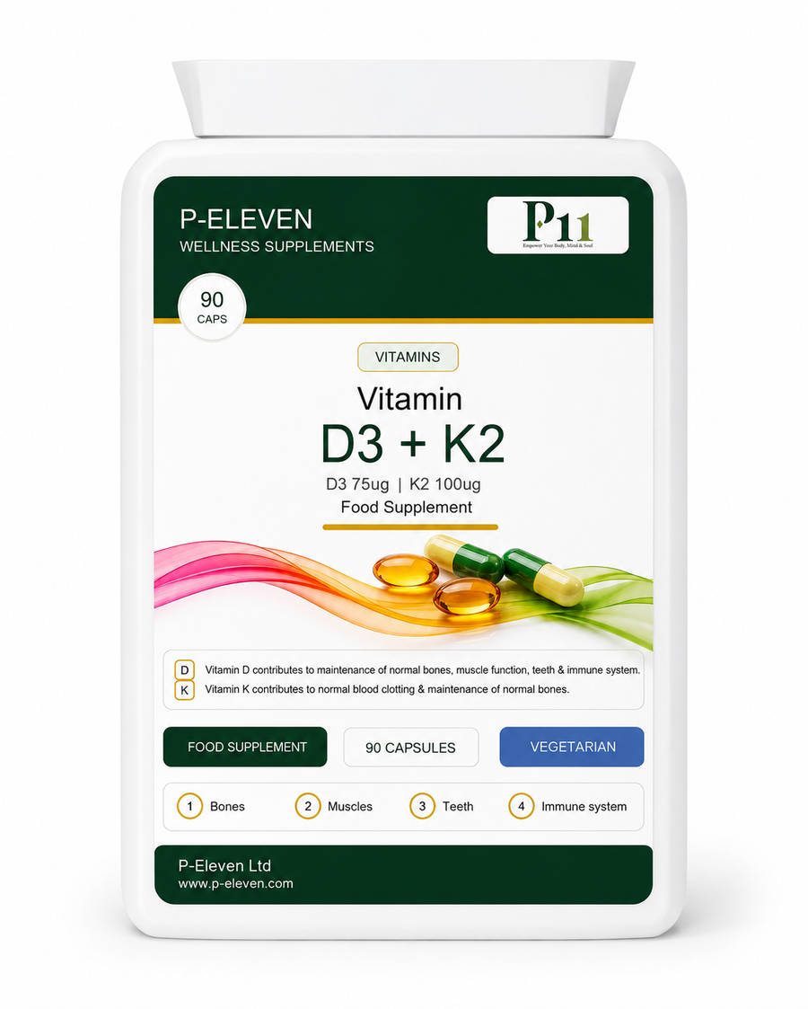 P-Eleven Vitamin D3 + K2  90 Capsules
