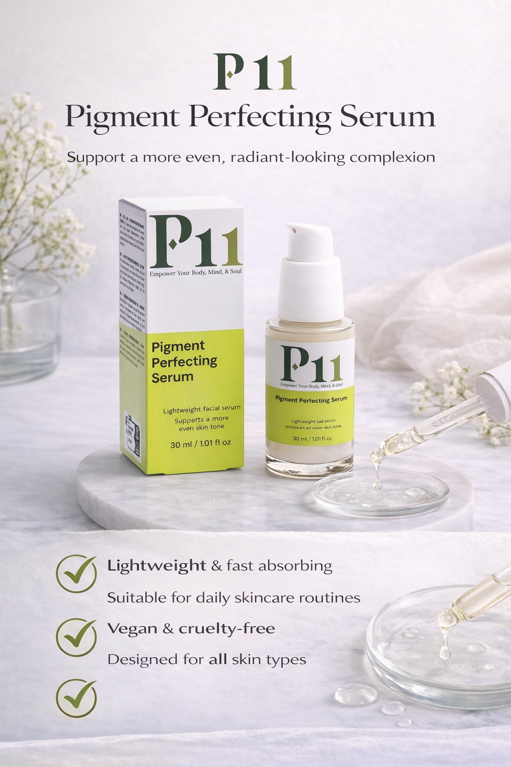P-11 Pigment Perfecting Serum 30ml | Dark Spot & Hyperpigmentation Serum UK | P-Eleven