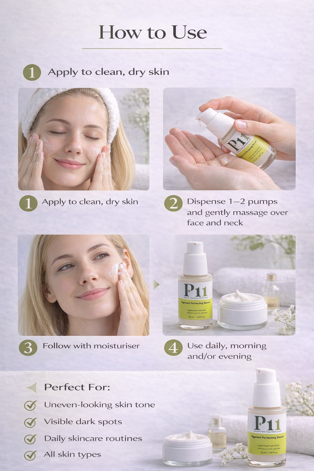 P-11 Pigment Perfecting Serum 30ml | Dark Spot & Hyperpigmentation Serum UK | P-Eleven