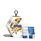 Clarins Men Gift Set 125ml Active Face Wash + 50ml Super Moisture Balm + 12ml Super Moisture Balm + 3ml Shave Oil + Bag