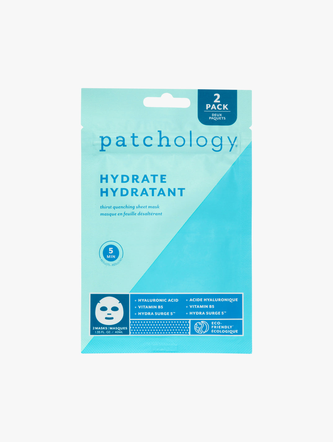 Patchology On the Fly Travel Set: Hydrate Sheet Mask 2pcs + Flash Eye Gel + Hydrating Lip Gel + Restoring Eye Gel