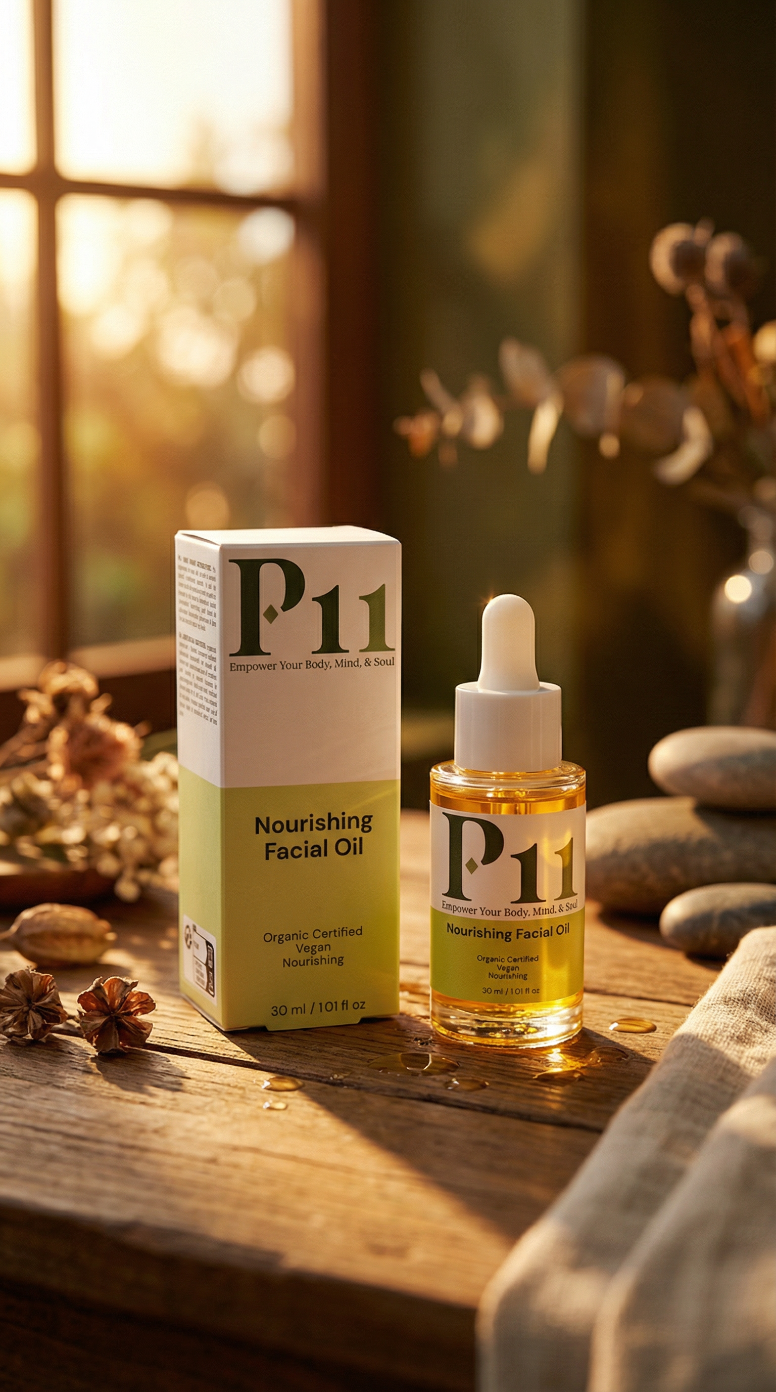 P-11 Nourishing Facial Oil 30ml | Dry Skin Face Oil UK | Rich Botanical Blend | P-Eleven