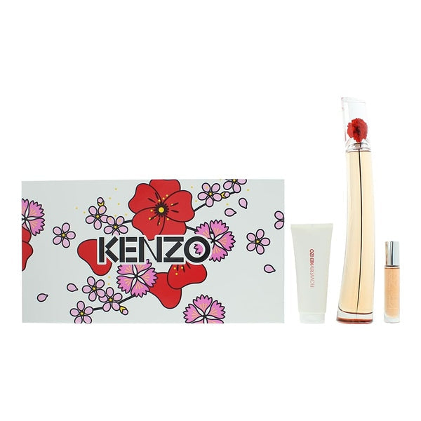 Kenzo Flower by Kenzo L'Absolue Gift Set 100ml EDP + 10ml EDP + 75ml Body Lotion