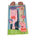 Peppa Pig Hair Gift Set 3 Pieces (This hair set contains: 1x Swivel Mirror Hairbrush 1x Peppa Pig Ear Hair Clips 1x Alphabet Stickers)