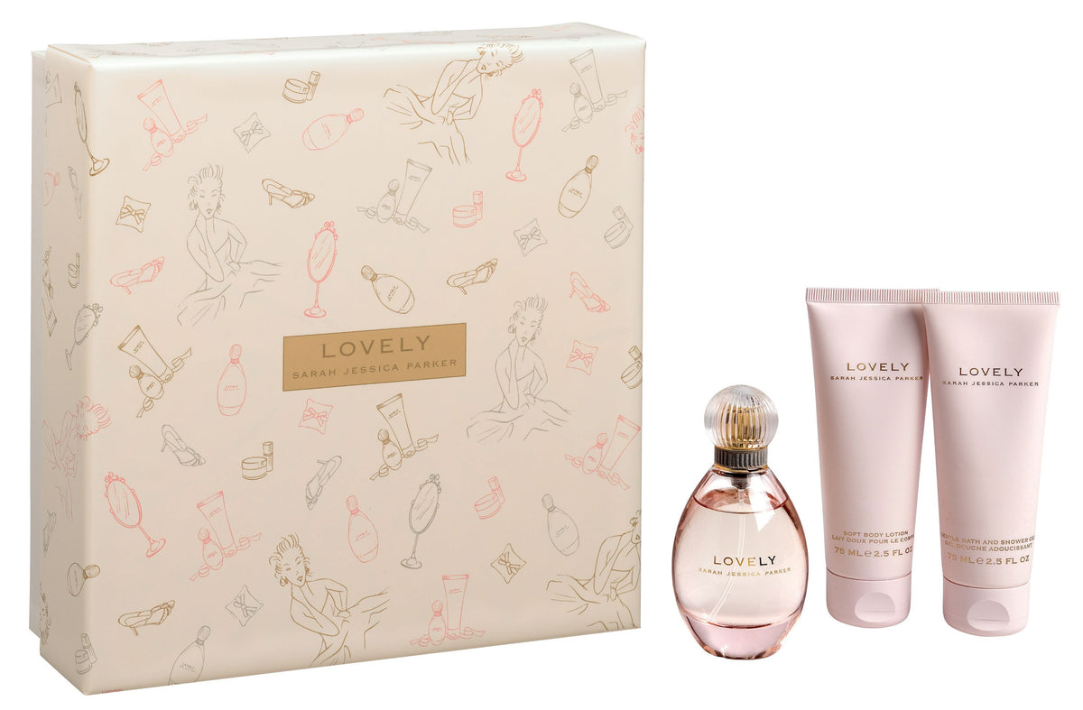 Sarah Jessica Parker Lovely Gift Set 100ml EDP + 200ml Shower Gel + 200ml Body Lotion + 15ml EDP