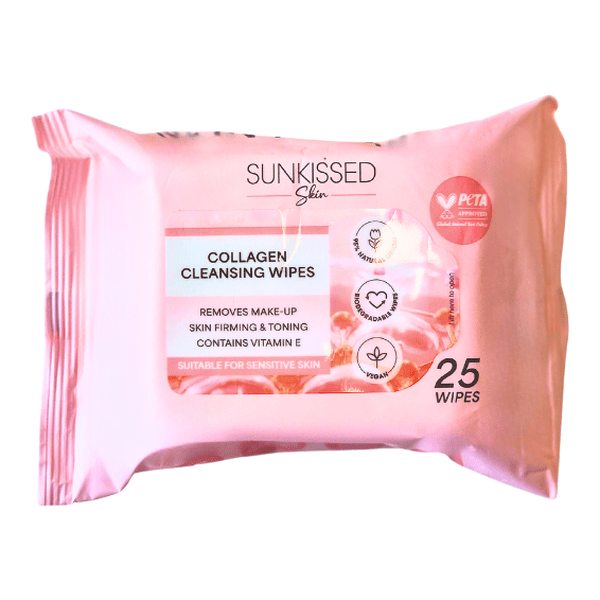 Sunkissed Skin Collagen Cleansing Wipes - 25 Pieces