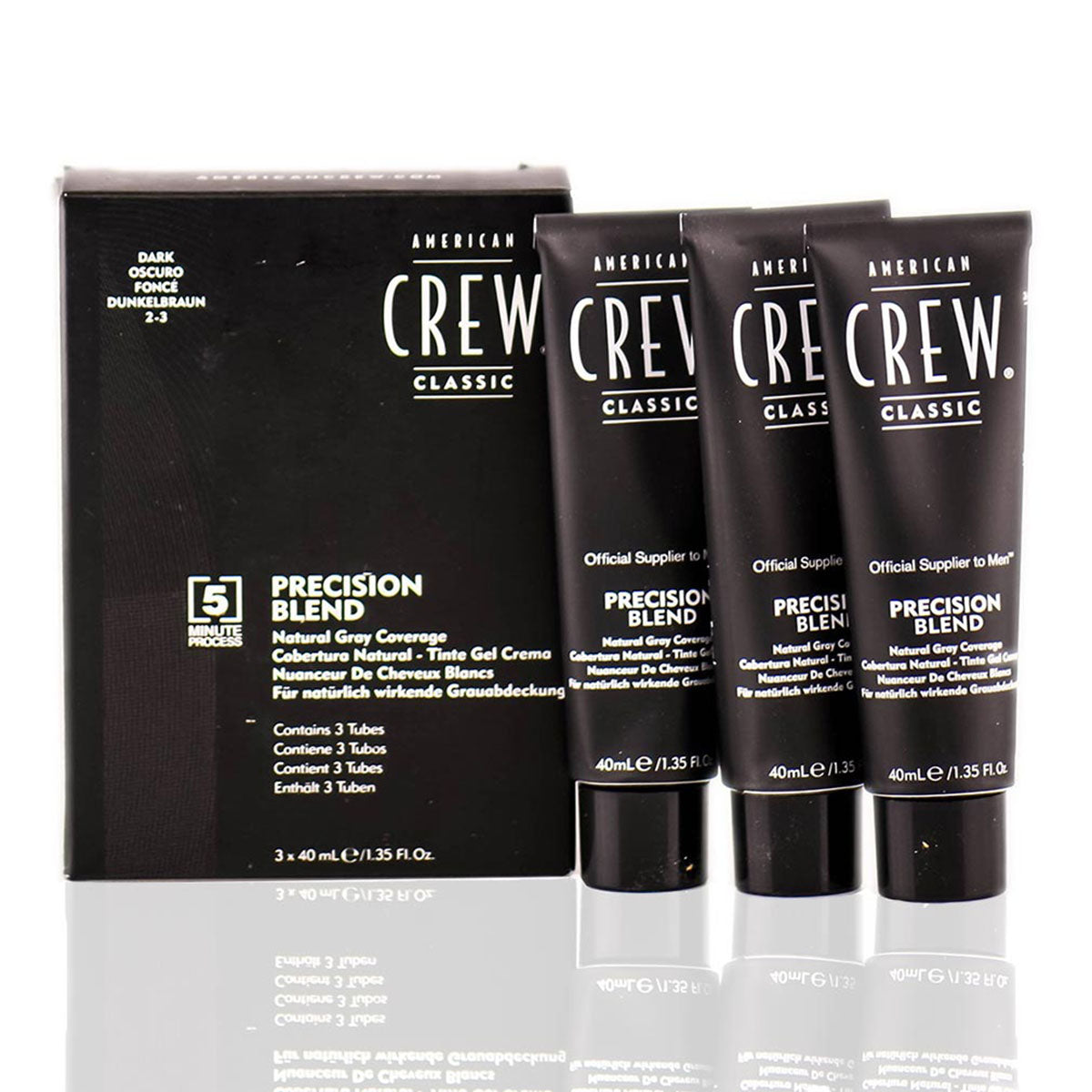 American Crew Precision Blend Natural Grey Coverage Trio Pack 3 x 40ml Medium Ash