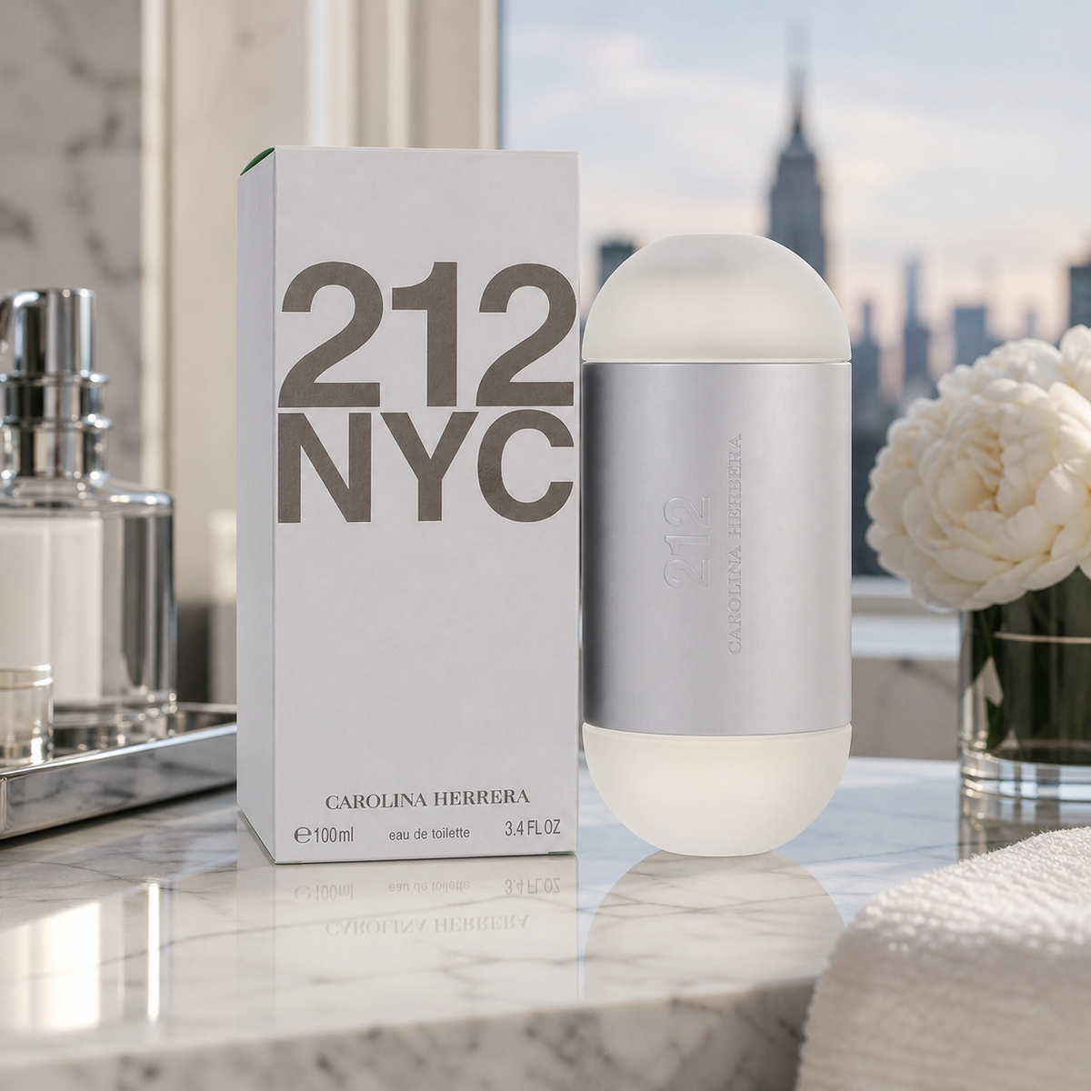 Carolina Herrera 212 Femme Eau de Toilette 100ml Manhattan apartment lifestyle image