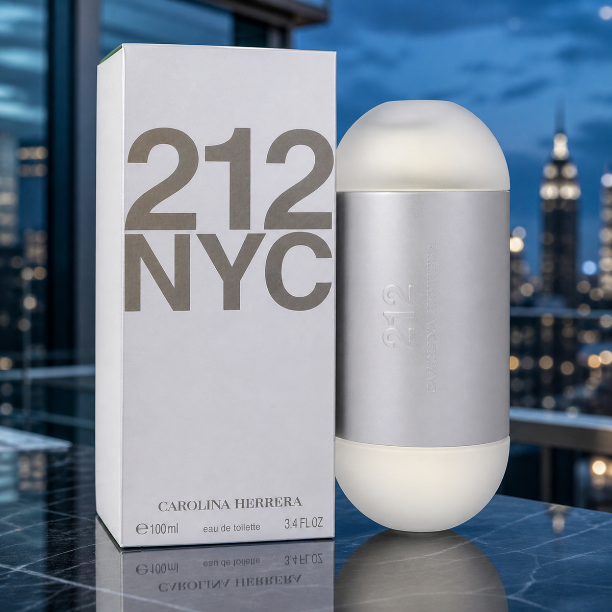 Carolina Herrera 212 Femme Eau de Toilette 100ml New York rooftop lifestyle image