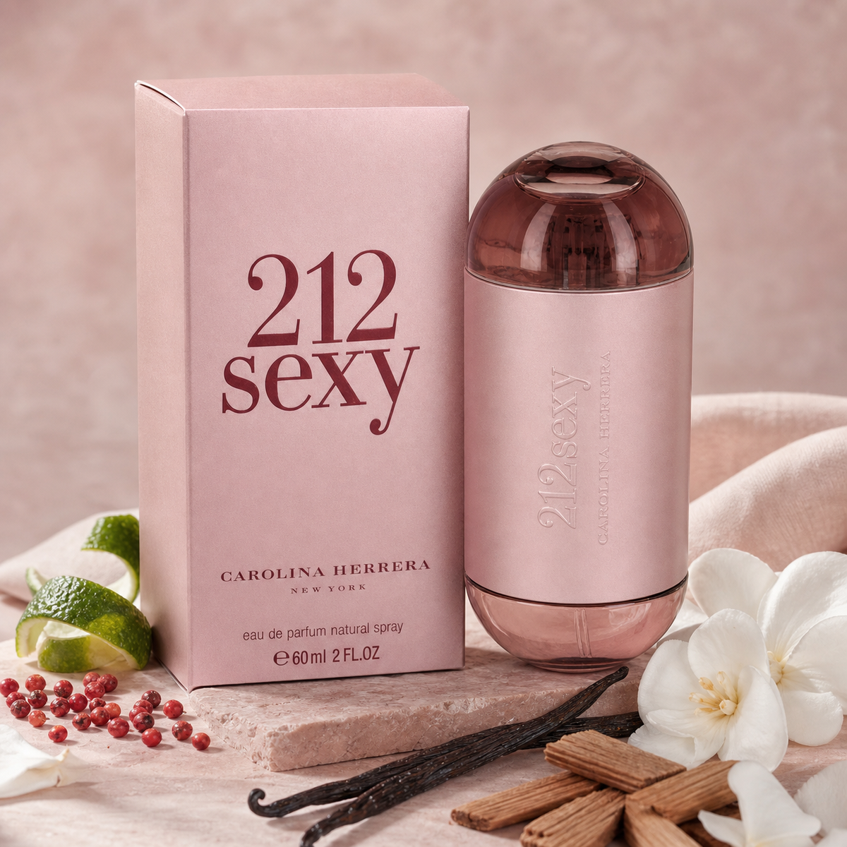 Carolina Herrera 212 Sexy Eau de Parfum 60ml fragrance notes still life