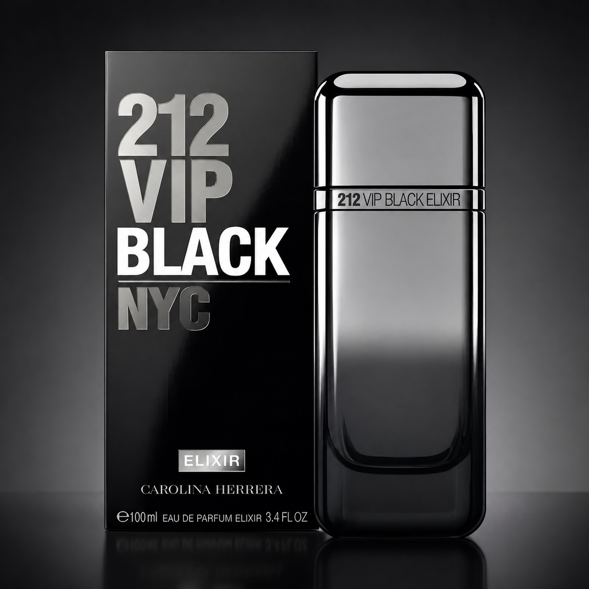 Carolina Herrera 212 VIP Black Elixir Eau de Parfum 100ml studio product image
