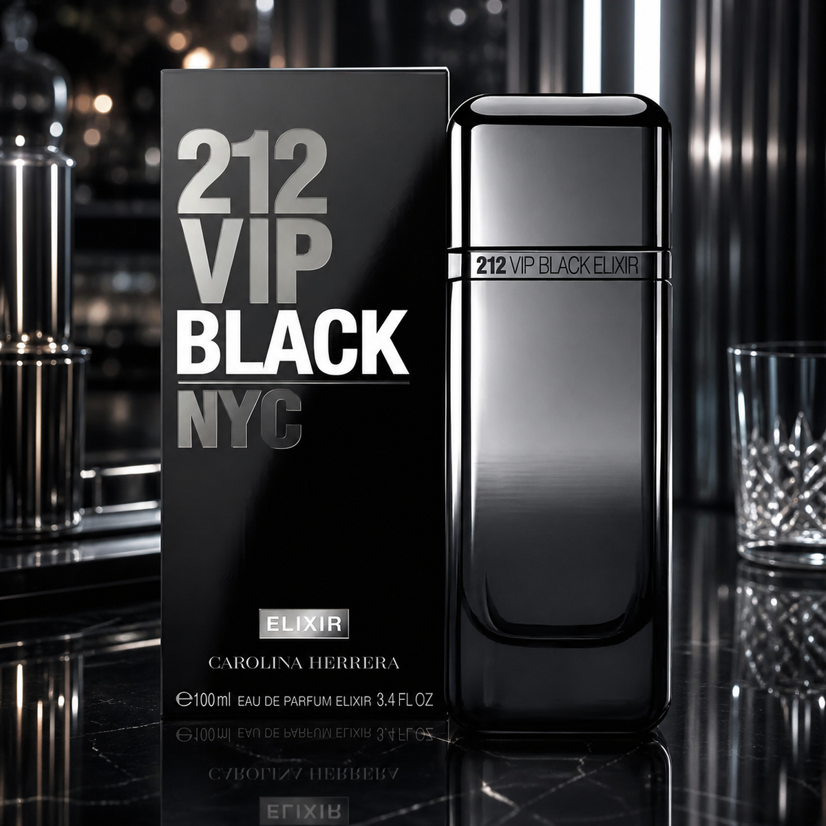 Carolina Herrera 212 VIP Black Elixir Eau de Parfum 100ml nightclub lifestyle image