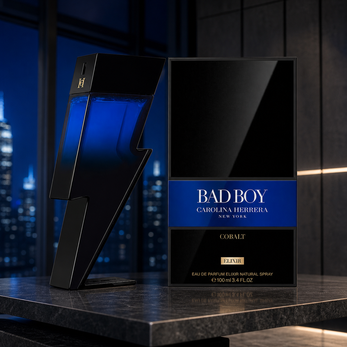 Carolina Herrera Bad Boy Cobalt Elixir Eau de Parfum 100ml high-rise lifestyle image
